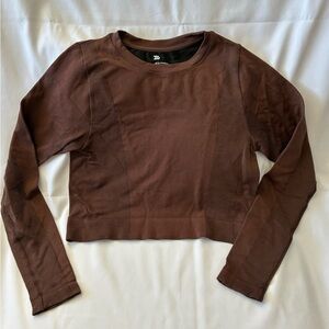 Chocolate Brown Ribbed Seamless Crop Top by all in motion Women’s Size Large